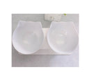 Ergonomic Cat Double Bowl - 15° Tilted Raised Feeder to Protect Cervical Vertebrae