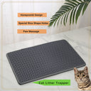 Double-Layer Cat Litter Mat - Waterproof Honeycomb Trapper | Easy-Clean & Paw-Friendly