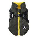 2-in-1 Waterproof Dog Winter Jacket with Integrated Safety Harness
