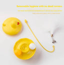Interactive Duck Cat Toy - Lightweight Resin & Washable Kitten Teaser | Silent Play