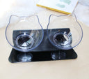 Ergonomic Cat Double Bowl - 15° Tilted Raised Feeder to Protect Cervical Vertebrae
