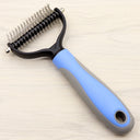 Professional Double-Sided Pet Dematting Comb - Undercoat Rake for Long-Haired Dogs & Cats