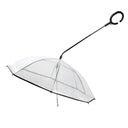 Transparent Dog Umbrella with C-Shaped Handle - Adjustable 2-in-1 Leash & Rain Cover