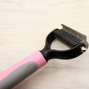 Professional Double-Sided Pet Dematting Comb - Undercoat Rake for Long-Haired Dogs & Cats