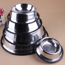 Classic Stainless Steel Pet Bowls - Durable Food-Grade Metal Dishes with Non-Slip Base