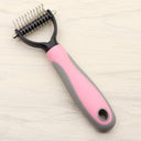 Professional Double-Sided Pet Dematting Comb - Undercoat Rake for Long-Haired Dogs & Cats