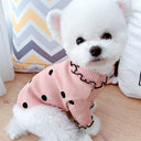 Dot Turtleneck Dog Bottoming Shirt - Soft Cotton Blend Thermal Undershirt