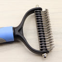 Professional Double-Sided Pet Dematting Comb - Undercoat Rake for Long-Haired Dogs & Cats