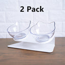 Ergonomic Cat Double Bowl - 15° Tilted Raised Feeder to Protect Cervical Vertebrae
