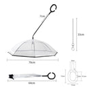 Transparent Dog Umbrella with C-Shaped Handle - Adjustable 2-in-1 Leash & Rain Cover