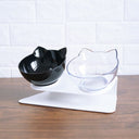 Ergonomic Cat Double Bowl - 15° Tilted Raised Feeder to Protect Cervical Vertebrae