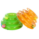 3-Tier Interactive Cat Ball Tower - Triple Level Roller Tracks Toy for Kittens & Cats