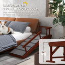 Wooden Dog Ramp with Safety Guardrails - 20 Degree Gentle Slope for Senior Pets