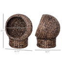 Handcrafted Elevated Wicker Cat Bed - Natural Rattan Pet Throne with Soft Cushion