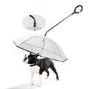 Transparent Dog Umbrella with C-Shaped Handle - Adjustable 2-in-1 Leash & Rain Cover