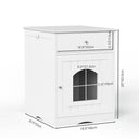 Hidden Cat Litter Box Enclosure - Wooden Pet House End Table | Modern White Furniture with Storage