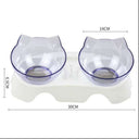 Ergonomic Cat Double Bowl - 15° Tilted Raised Feeder to Protect Cervical Vertebrae