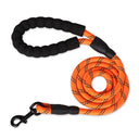 Reflective Nylon Rope Dog Leash - Heavy-Duty Climbing Rope Lead with Padded Handle