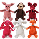 Squeaky Corduroy Dog Plush Toy - Durable Soft Animal Chew for Puppies & Small Dogs