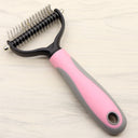 Professional Double-Sided Pet Dematting Comb - Undercoat Rake for Long-Haired Dogs & Cats
