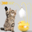 Interactive Duck Cat Toy - Lightweight Resin & Washable Kitten Teaser | Silent Play