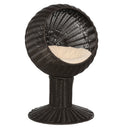 Elevated Rotating Cat Bed Hut - Modern Boho Woven Sphere Kitty Hideaway