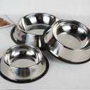 Classic Stainless Steel Pet Bowls - Durable Food-Grade Metal Dishes with Non-Slip Base