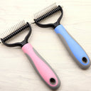 Professional Double-Sided Pet Dematting Comb - Undercoat Rake for Long-Haired Dogs & Cats