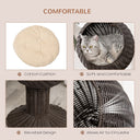 Elevated Rotating Cat Bed Hut - Modern Boho Woven Sphere Kitty Hideaway