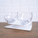Ergonomic Cat Double Bowl - 15° Tilted Raised Feeder to Protect Cervical Vertebrae