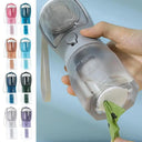 3-in-1 Portable Dog Travel Bottle - Water Dispenser, Food Container & Waste Bag Station
