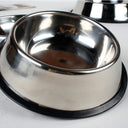 Classic Stainless Steel Pet Bowls - Durable Food-Grade Metal Dishes with Non-Slip Base