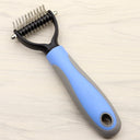 Professional Double-Sided Pet Dematting Comb - Undercoat Rake for Long-Haired Dogs & Cats