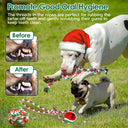 5-Piece Christmas Dog Rope Toy Set - Holiday Dental Chews for Puppies & Medium Dogs
