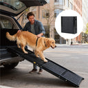 71 Inch Extra Long Quad-Fold Dog Ramp - Heavy Duty Aluminum | Supports 250lbs for SUV & Truck