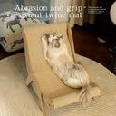 2-in-1 Cat Hammock & Scratcher Lounge - Durable Linen Rope Bed | Modern Elevated Nest