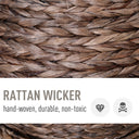 Handcrafted Elevated Wicker Cat Bed - Natural Rattan Pet Throne with Soft Cushion