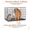 Double-Door Metal Dog Crate with Divider - Foldable & Portable Pet Kennel | Grows with Your Pup