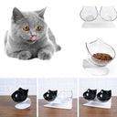 Ergonomic Cat Double Bowl - 15° Tilted Raised Feeder to Protect Cervical Vertebrae
