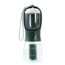 3-in-1 Portable Dog Travel Bottle - Water Dispenser, Food Container & Waste Bag Station