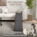 74' Extra-Long Wooden Pet Ramp with Landing Platform - Gentle Slope for High Beds | Solid Pine Wood