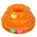 3-Tier Interactive Cat Ball Tower - Triple Level Roller Tracks Toy for Kittens & Cats
