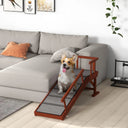 Wooden Dog Ramp with Safety Guardrails - 20 Degree Gentle Slope for Senior Pets
