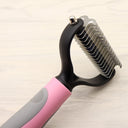 Professional Double-Sided Pet Dematting Comb - Undercoat Rake for Long-Haired Dogs & Cats