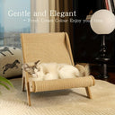 2-in-1 Cat Hammock & Scratcher Lounge - Durable Linen Rope Bed | Modern Elevated Nest