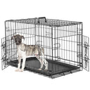 Double-Door Metal Dog Crate with Divider - Foldable & Portable Pet Kennel | Grows with Your Pup
