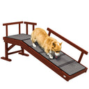 Wooden Dog Ramp with Safety Guardrails - 20 Degree Gentle Slope for Senior Pets