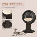 Elevated Rotating Cat Bed Hut - Modern Boho Woven Sphere Kitty Hideaway
