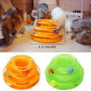 3-Tier Interactive Cat Ball Tower - Triple Level Roller Tracks Toy for Kittens & Cats