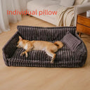 Luxury Orthopedic Pet Sofa - All-Season Warm Cat & Dog Bed with Removable Cushion